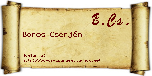 Boros Cserjén névjegykártya